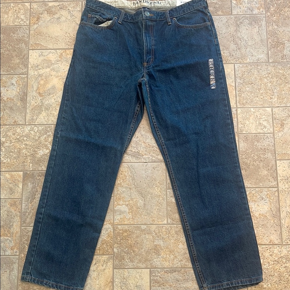 Lands' End Relaxed Fit Blue Jeans Timeless Comfort